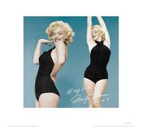 Pyramid International "Marilyn Monroe All My Love Paper Art Print, Multi-Colour, 40 x 40 x 1.3 cm