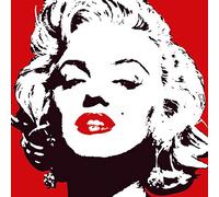 Pyramid International "Marilyn Monroe Red Canvas Print, Multi-Colour, 1.80 x 85.00 x 85.00 cm