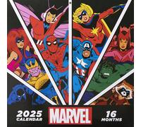 Pyramid International Marvel 2025 Calendar - Official 16-Month Superhero Planner, Iconic Marvel Heroes, Large Grid for Notes, Gift for Marvel Fans