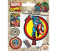 Pyramid International "Marvel Comics (Captain America Retro) Vinyl Stickers, Multi-Colour, 10 x 12.5 cm