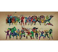 Pyramid International "Marvel Comics Line Up Canvas Print, Multi-Colour, 50 x 100 x 1.3 cm