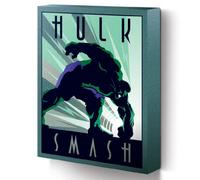 Pyramid International "Marvel Deco Hulk Canvas Print, Cotton, Multi-Colour, 1.80 x 30.00 x 40.00 cm