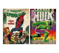 Pyramid International Marvel Spider-Man Hulk Comics Cover Poster Set, 52 x 38 cm