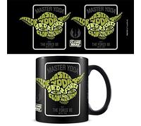 Pyramid International MGB27508 Star Wars Clone Wars Ceramic Mug in Presentation Gift Box, Yoda Calligram Design, 11oz Capacity, Black