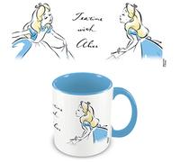 Pyramid International MGC27337 Disney Alice in Wonderland Ceramic White Mug with Blue Inside and Blue Handle, Teatime with Alice Design, 11oz Capacity