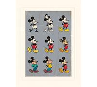 Pyramid International Mickey Mouse Evolution Mounted Print Memorabilia, Multi-Colour, 30 x 40 x 1.3 cm