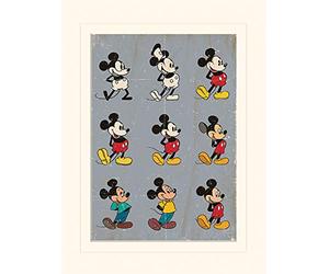 Pyramid International Mickey Mouse Evolution Mounted Print Memorabilia, Multi-Colour, 30 x 40 x 1.3 cm