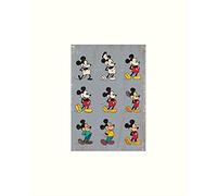 Pyramid International Mickey Mouse Evolution Mounted Print, Multi-Colour, 24 x 30 x 1.3 cm