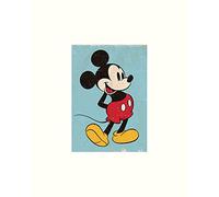 Pyramid International Mickey Mouse Retro Mounted Print, Multi-Colour, 24 x 30 x 1.3 cm