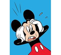 Pyramid International "Mickey Mouse Shocked Canvas Print, Multi-Colour, 30 x 40 x 1.3 cm