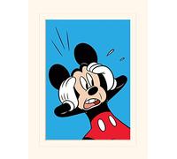 Pyramid International Mickey Mouse Shocked Mounted Print Memorabilia, Multi-Colour, 30 x 40 x 1.3 cm