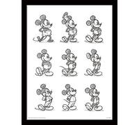Pyramid International Mickey Mouse (Sketched - Multi) 30cm x 40cm Framed, Collectors Print, One Size