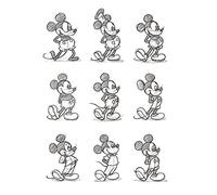 Pyramid International "Mickey Mouse Sketched - Multi Canvas Print, Multi-Colour, 30 x 40 x 1.3 cm