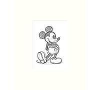 Pyramid International Mickey Mouse Sketched - single Mounted Print, Multi-Colour, 24 x 30 x 1.3 cm