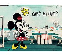 Pyramid International "Mickey Shorts Cafã© Au Lait? Canvas Print, Multi-Colour, 30 x 40 x 1.3 cm