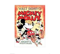 Pyramid International "Mickey's Nightmare Mickey Mouse Art Print, Multi-Colour, 60 x 80 x 1.3 cm