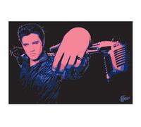 Pyramid International "Microphone Elvis Presley Art Print, Multi-Colour, 40 x 50 x 1.3 cm