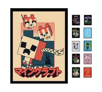 Pyramid International Minecraft (Chibi Comic) Collector Print (Framed) 30cm x 40cm - A Stunning Artwork to Enhance Your Collection or Living Space, One Size