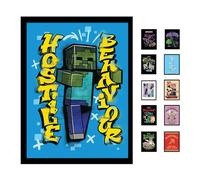 Pyramid International Minecraft (Hostige Behaviour) Collector Print (Framed) 30cm x 40cm - A Stunning Artwork to Enhance Your Collection or Living Space, One Size