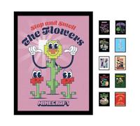 Pyramid International Minecraft (The Flowers) Collector Print (Framed) 30cm x 40cm - A Stunning Artwork to Enhance Your Collection or Living Space, One Size