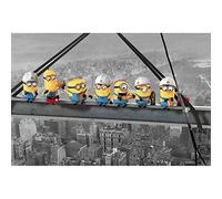 Pyramid International Minions Lunch on a Skyscraper Maxi Poster, Wood, Multi-Colour, 61 x 91.5 cm