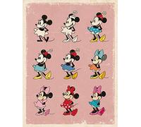 Pyramid International "Minnie Mouse Evolution Canvas Print, Multi-Colour, 30 x 40 x 1.3 cm