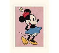 Pyramid International Minnie Mouse Retro Mounted Print Memorabilia, Multi-Colour, 30 x 40 x 1.3 cm