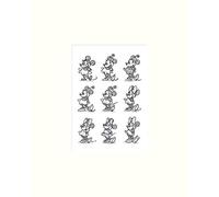 Pyramid International Minnie Mouse Sketched - Multi Mounted Print, Multi-Colour, 24 x 30 x 1.3 cm