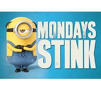 Pyramid International Mondays Stink Despicable Me 3" Maxi Poster, Plastic/Glass, Multi-Colour, 61 x 91.5 x 1.3 cm
