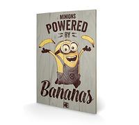 Pyramid International Despicable Me Powered by Bananas Wood Print, Multi-Colour, 40 x 59 cm