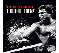 Pyramid International Muhammad Ali Outwit Outhit Canvas Print, Cotton, Multicolour, 85 x 85 x 1.3 cm