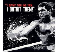 Pyramid International Muhammad Ali (Outwit Outhit) Canvas Print, Wood, Multicolour, 60 x 60 x 1.3 cm