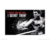 Pyramid International Muhammad Ali (Outwit Outhit) -Mounted Print Memorabilia 30 x 40cm, Paper, Multicoloured, 30 x 40 x 1.3 cm