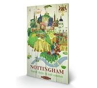 Pyramid International Nottingham 1 Wood Print, Multi-Colour, 45 x 76 x 1.3 cm