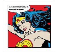Pyramid International "Of All People Wonder Woman Art Print, Multi-Colour, 40 x 40 x 1.3 cm