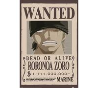 Pyramid International One Piece (Wanted Zoro) Maxi Poster, Premium Wall Art 90x60cm, Officially Licensed