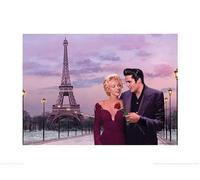 Pyramid International "Paris Sunset Chris Consani Paper Art Print, Multi-Colour, 60 x 80 x 1.3 cm