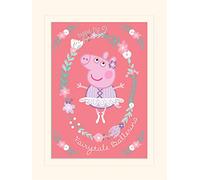 Pyramid International Peppa Pig Ballerina Mounted Print Memorabilia, Multi-Colour, 30 x 40 x 1.3 cm