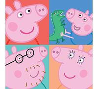 Pyramid International "Peppa Pig Squares Canvas Print, Multi-Colour, 40 x 40 x 1.3 cm