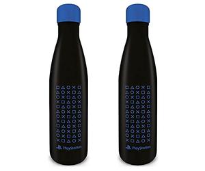 Pyramid International PlayStation Metal Bottle (Symbol Pattern Design) Metal Drinks Bottle 19oz/540ml - Official Merchandise