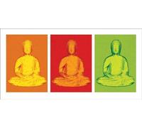 Pyramid International "Pop Art Buddha Art Print, Multi-Colour, 50 x 100 x 1.3 cm