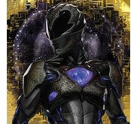 Pyramid International "Power Movie Black Ranger Pose Canvas Print, Multi-Colour, 40 x 40 x 1.3 cm