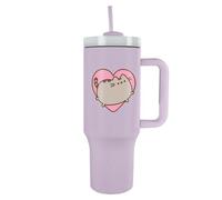 Pyramid International Pusheen Heart 40oz/1200ML Tumbler with Straw and Lid, Advanced Double-Wall Vacuum Insulation, Keeps Cold Up to 11 Hours, Hot Up to 7 Hours, BPA-Free