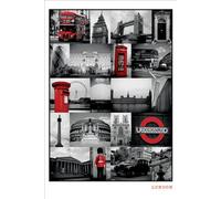 Pyramid International "Red Collage London" Maxi Poster, Multi-Colour, 61 x 91.5 x 1.3 cm