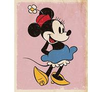 Pyramid International Retro Minnie Mouse Mini Poster, Plastic/Glass, Multi-Colour, 40 x 50 x 1.3 cm