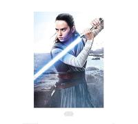 Pyramid International "Rey Engage Star Wars The Last Jedi Art Print, Multi-Colour, 60 x 80 x 1.3 cm