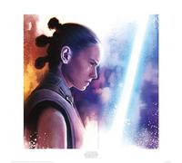 Pyramid International Rey Lightsaber Paint 40 x 40cm Art Print, 250 gsm Paper, Multi-Colour, 40 x 40 x 0.02 cm