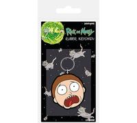 Cartoon Network Rubber Keychain Rick and Morty Terrified Face Green