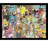 Pyramid International "Rick and Morty Total Rickall Framed Print Memorabilia, Multi-Colour, 30 x 40 x 1.3 cm