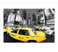 Pyramid International "Rush Hour Times Square Yellow Cabs Paper Art Print, Multi-Colour, 60 x 80 x 1.3 cm